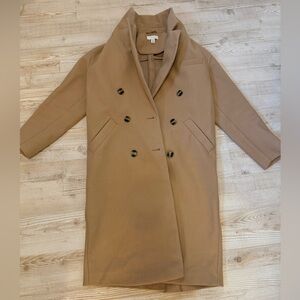 Tan Topshop Peacoat with Buttons